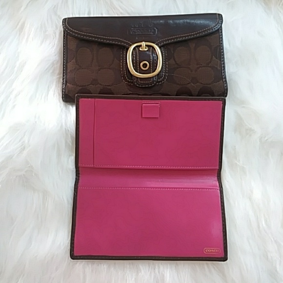 Coach Signature Bleeker in Fuchsia Leather wallet - Picture 7 of 8